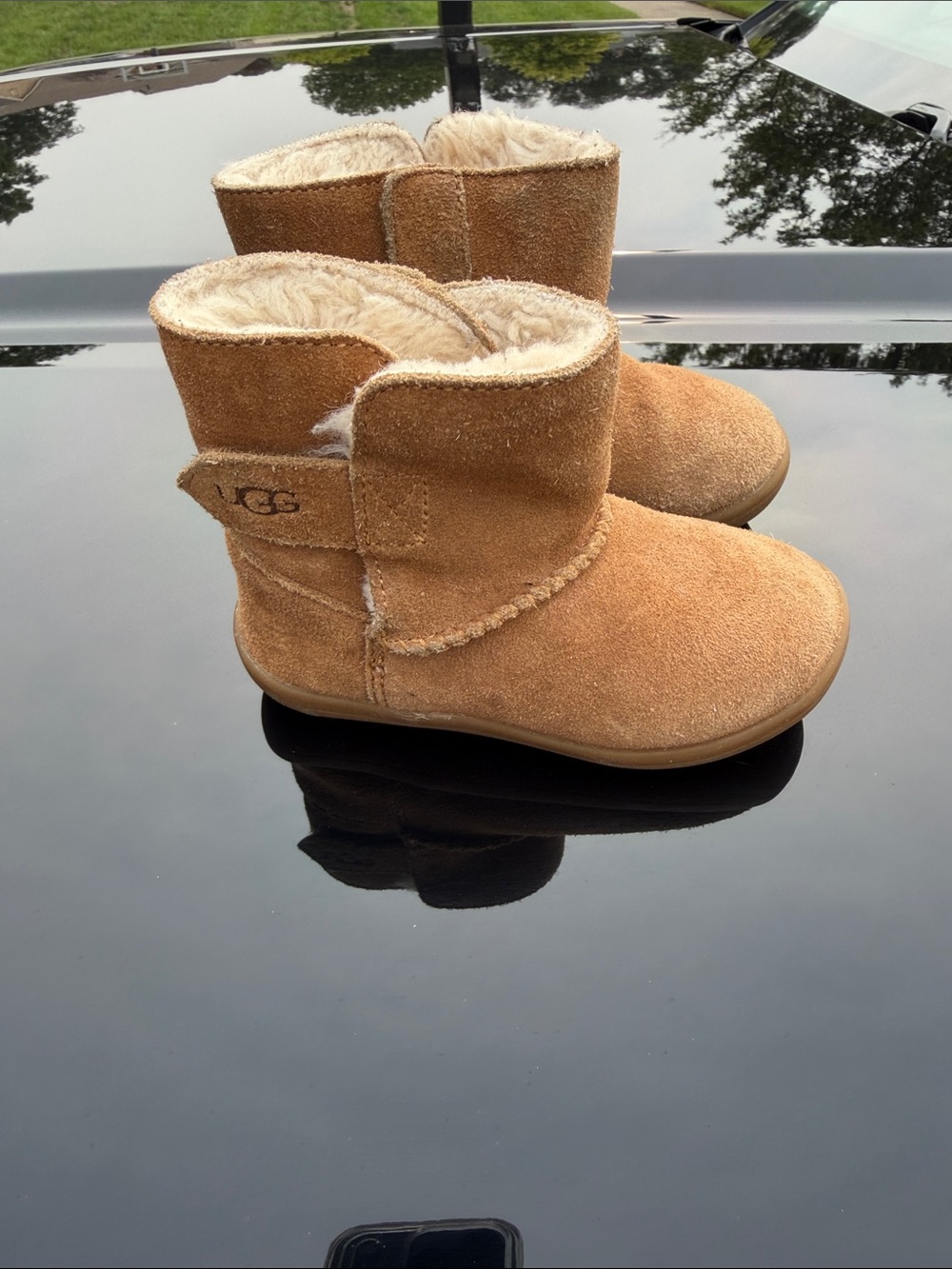 UGG Kids Chestnut Suede Shearling Boot
